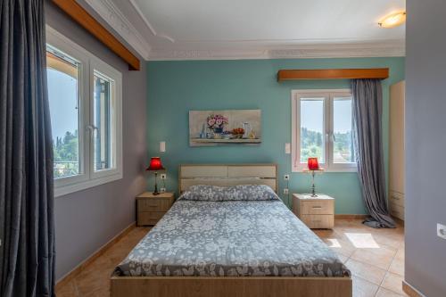 Postel nebo postele na pokoji v ubytování Villa Jewel Private Pool in Corfu island