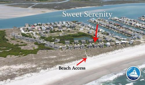 an aerial view of a resort on the beach at Sweet Serenity #2A in Topsail Beach