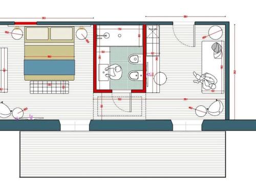 a plan of a house with a swimming pool at Hotel Europa in Garda