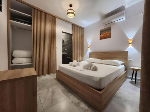 Cama o camas de una habitación en Hyka Stone House Shkoder