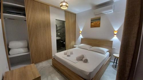Cama o camas de una habitación en Hyka Stone House Shkoder