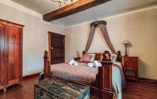 a bedroom with a bed with a canopy at Amazing Home In Gedinne With Sauna in Gedinne