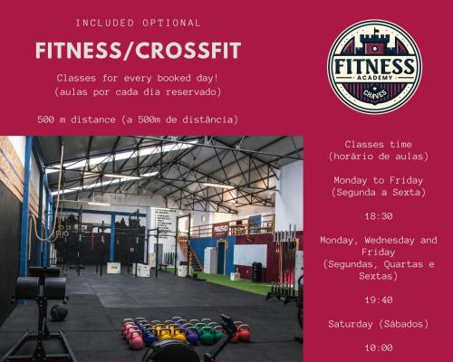 a flyer for a fitness gym with fitness equipment at Casa do Tâmega in Chaves