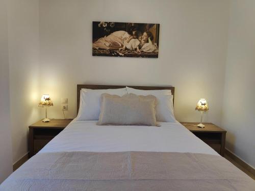 Postel nebo postele na pokoji v ubytování Laurel LK Apt in Kremasti near Airport Rhodes