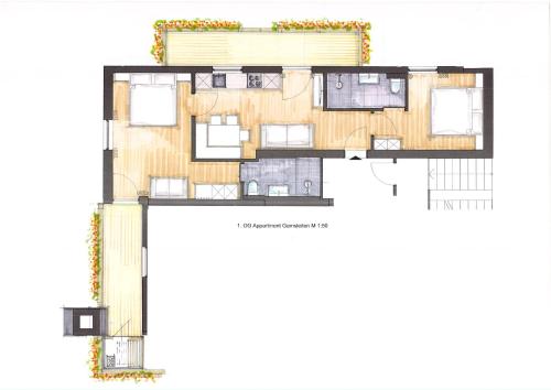 a floor plan of a house at Hubertus - Das Landhaus in Kleinarl