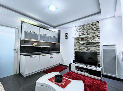 Η κουζίνα ή μικρή κουζίνα στο Jednosoban apartman u centru Bara