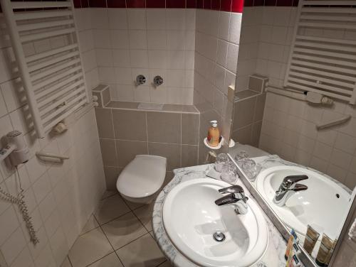 Koupelna v ubytování Apartment mit Balkon und Pool, zentral am Waldrand