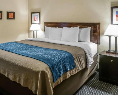 a large bed in a hotel room with two lamps at Comfort Inn Gallup I-40 Exit 20 in Gallup