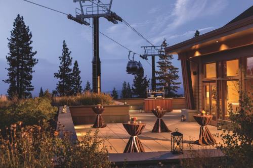 a house with a gazebo and a ski lift at The Ritz-Carlton, Lake Tahoe in Truckee