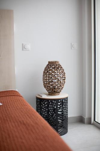 Cama o camas de una habitación en Villa Moai