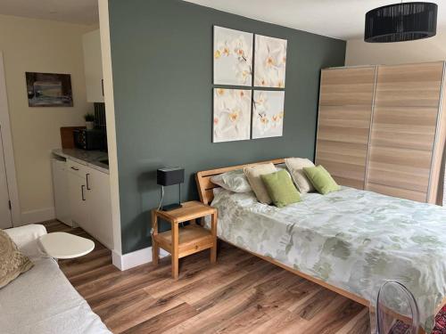 Postel nebo postele na pokoji v ubytování Studio apartment near Shannon Airport