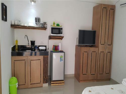 Kuchyň nebo kuchyňský kout v ubytování Hospedaje solymar III Sarie Bay