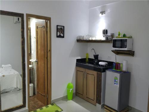 Kuchyň nebo kuchyňský kout v ubytování Hospedaje solymar III Sarie Bay