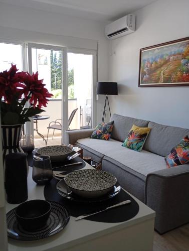 Χώρος καθιστικού στο Apartments Dara