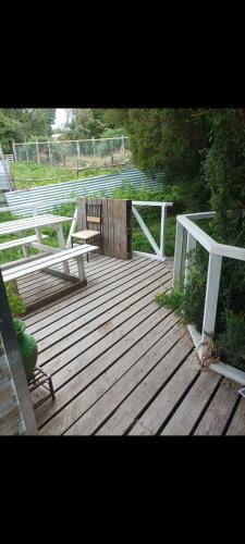 Balkón nebo terasa v ubytování Cabañas ruka may de dalcahue chiloe