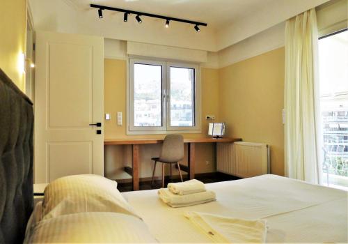 Voodi või voodid majutusasutuse Smart and Elegant home in the centre of Athens toas