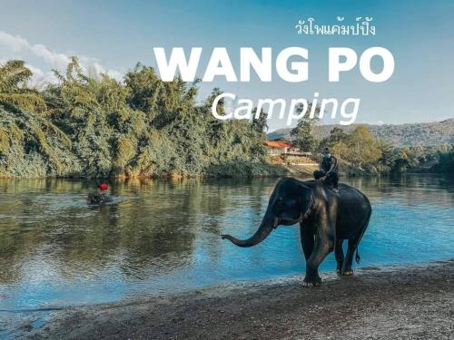 a person riding an elephant in the water at Wangpocamping วังโพแค้มป์ปิ้ง in Ban Wang Pho
