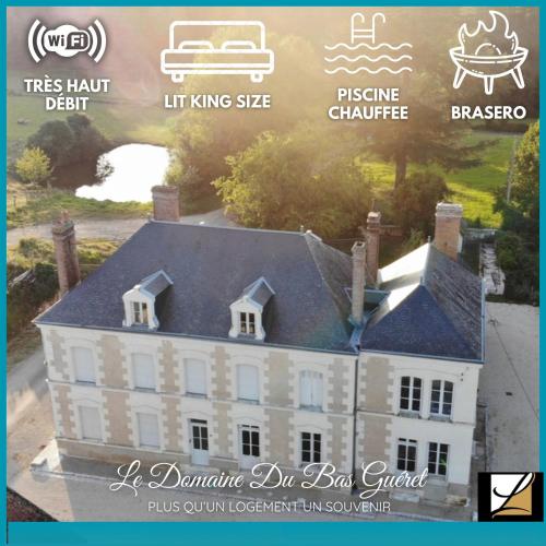 un modèle de maison avec des descriptions de ses propriétés dans l'établissement Le Domaine du Bas Guéret, à Mareuil-sur-Cher