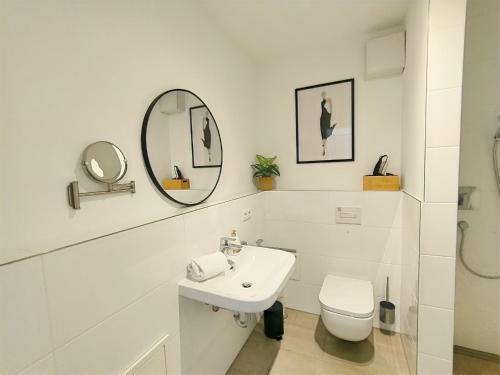 Koupelna v ubytování UniverCity Apartment für bis zu 4, Terrasse, Grill