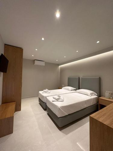 a bedroom with a large bed in a room at Elpida Luxury Apartments Suites in Nydri