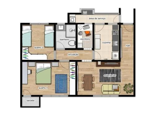 Plan piętra w obiekcie Apartamento Redenção