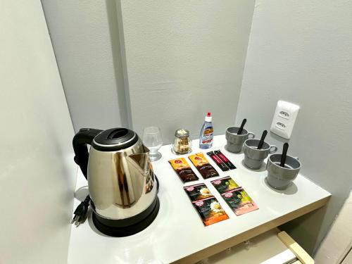 Kemudahan buat kopi dan teh di Barreirinhas Lençóis Flat Residence