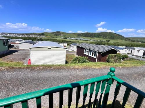 a view from the balcony of a house at Van number 123 Beautiful Caravan sleeps 4 in Aberystwyth