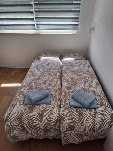 ズレニャニンにあるSunflower Apartmentsのベッド1台(枕2つ付)