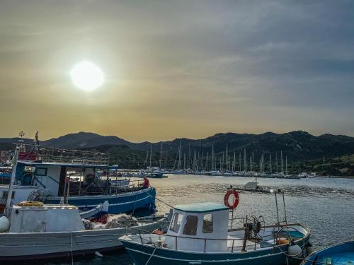 a group of boats docked in a marina at Mare & Monti Casa Vacanze in Teulada