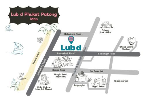 un mapa del mapa de la trama del ludida pittsburgh en Lub d Phuket Patong, en Patong Beach