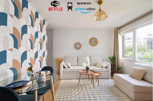 Grand T1, 3 pers, à 8min de Paris, métro 13 et 14 \