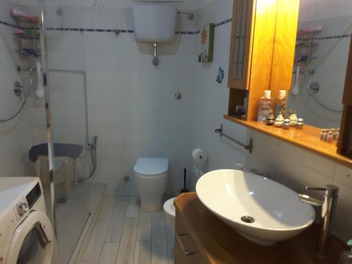 un bagno con un lavandino bianco e un water di La Maisonette 1 a Castel Gandolfo
