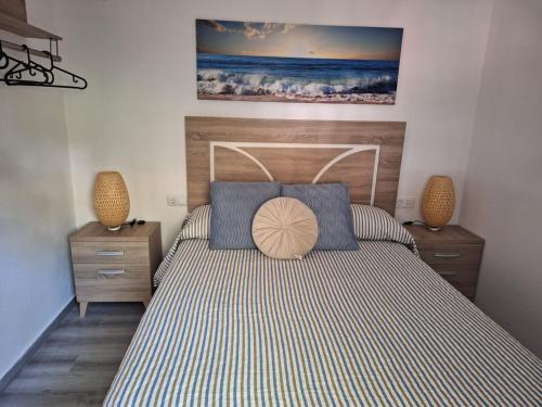 Giường trong phòng chung tại Villa Vinagre