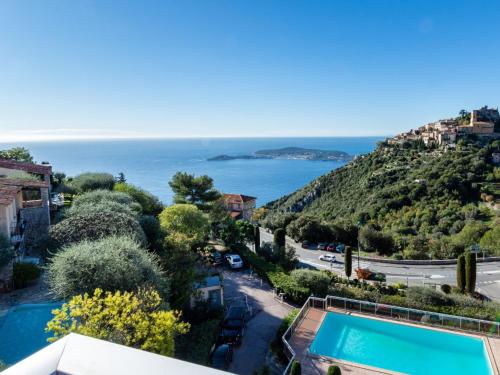 a view of the ocean from a villa at Apartment Les Balcons d'Eze-3 by Interhome in Èze