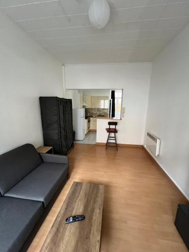 un salon avec un canapé et une table basse dans l'établissement Studio st Quentin centre, à Saint-Quentin