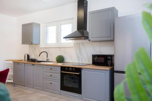 Villa Xenia A energy efficientにあるキッチンまたは簡易キッチン