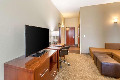 Μια τηλεόραση ή/και κέντρο ψυχαγωγίας στο Comfort Suites Near Denver Downtown