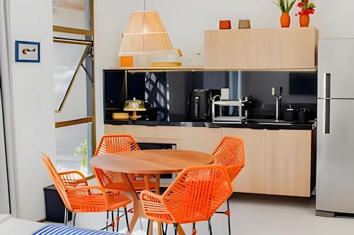 Kuchyň nebo kuchyňský kout v ubytování Apartamento de Luxo em Tatuamunha - A 20 Metros do Mar