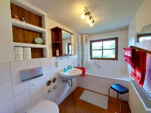Koupelna v ubytování Ferienwohnung 19 Gipfelblick
