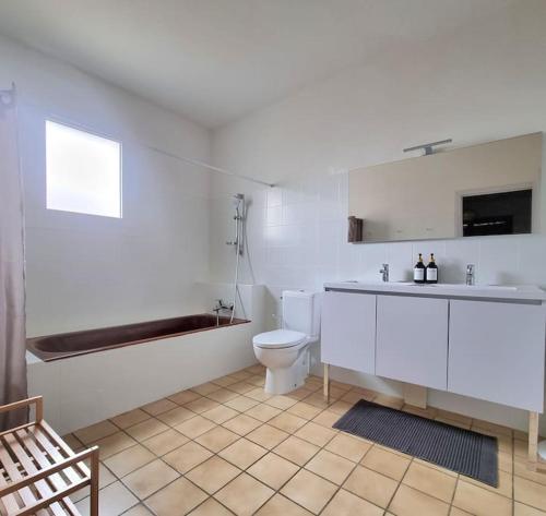 Ένα μπάνιο στο Villa l'Olivier en Provence 5ch piscine jardin et clim