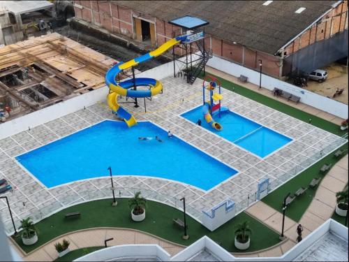 an overhead view of a playground in a building at Apartamento NUEVO, moderno e inteligente in Ibagué