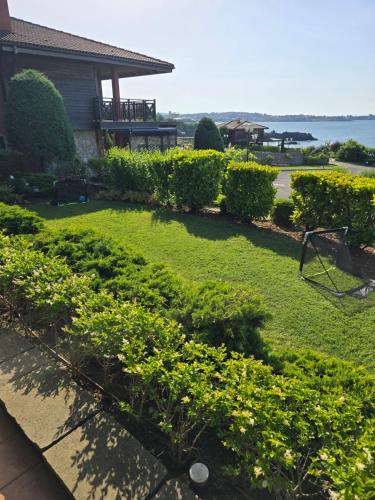 a garden in front of a house with green plants at Sozopol Созопол- SOZOPOLIS -MORE SUN 2А- in Sozopol