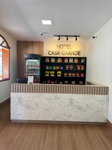 a hotel casa grande lobby with a hotel caza grande at Hotel Casa Grande in Governador Valadares