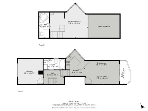 a floor plan of a house at Parkwood 5 - 2BR Split Level l Spa Bath l BBQ l Central Location l WiFi in Jindabyne