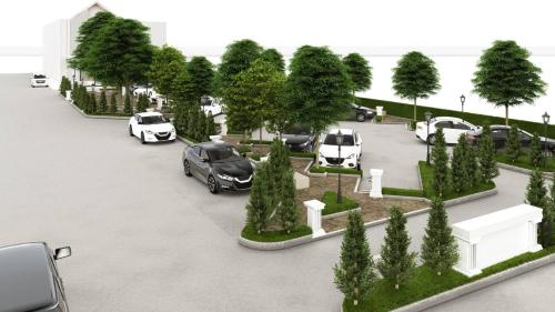 a rendering of a parking lot with cars parked at DEBUA White House in Maha Sarakham