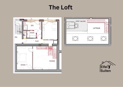 Plano de Eifelsuiten - Suiten mit Sauna, Kamin und Balkon in der Vulkaneifel - Kerpen Loogh