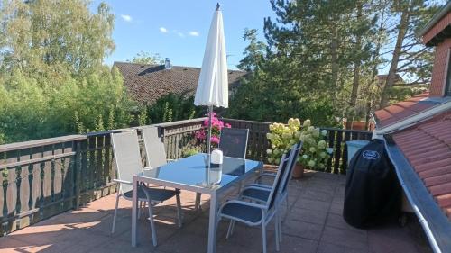 Balkón nebo terasa v ubytování Blumenschein-Ferienwohnung Obbe