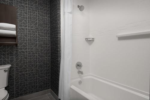 a bathroom with a shower and a tub and a toilet at Homewood Suites by Hilton San Antonio Riverwalk/Downtown in San Antonio