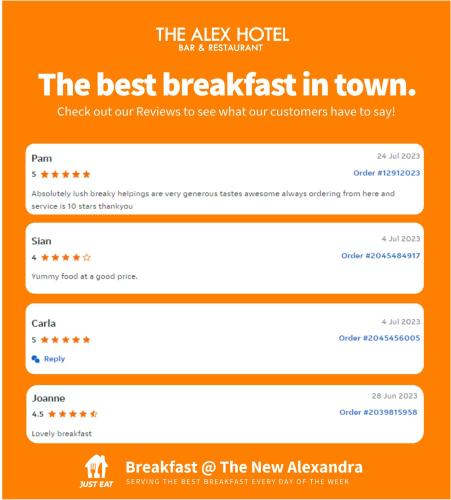 a screenshot of the alex hotel website at The New Alexandra Hotel in Llandudno