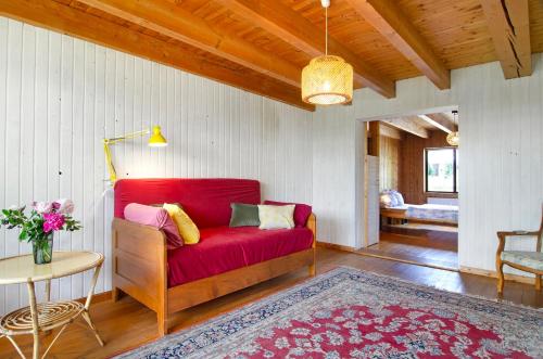 Χώρος καθιστικού στο Fewo mit Terrasse und Garten